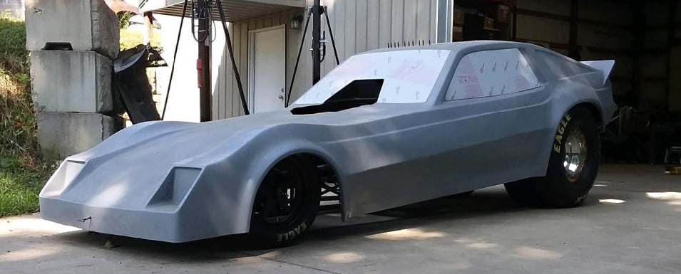 Nostalgia funny car off the jig table